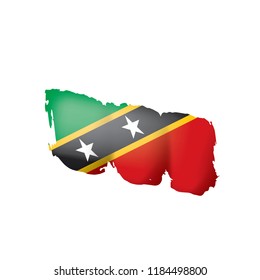 Saint Kitts and Nevis flag, vector illustration on a white background.