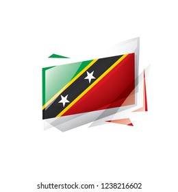 Saint Kitts and Nevis flag, vector illustration on a white background