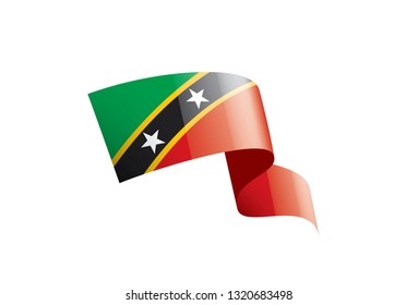 Saint Kitts and Nevis flag, vector illustration on a white background