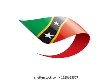Saint Kitts and Nevis flag, vector illustration on a white background