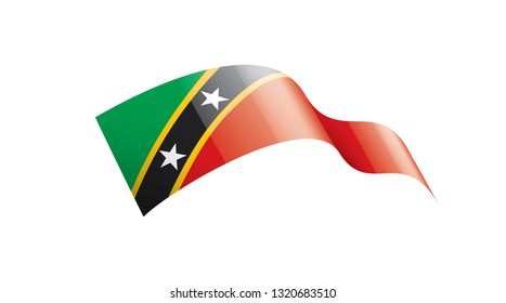 Saint Kitts and Nevis flag, vector illustration on a white background