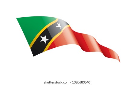 Saint Kitts and Nevis flag, vector illustration on a white background