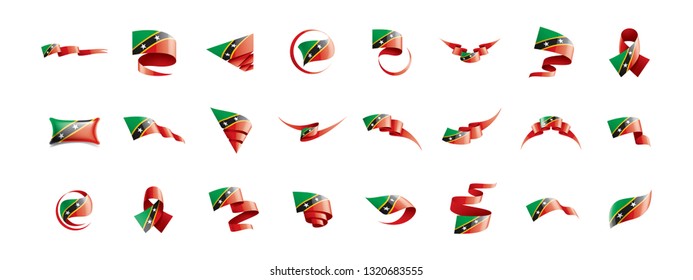 Saint Kitts and Nevis flag, vector illustration on a white background