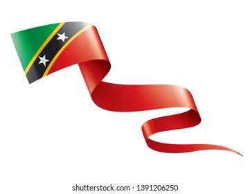 Saint Kitts and Nevis flag, vector illustration on a white background