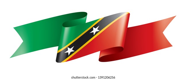 Saint Kitts and Nevis flag, vector illustration on a white background
