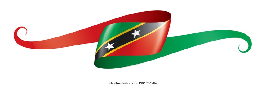 Saint Kitts and Nevis flag, vector illustration on a white background