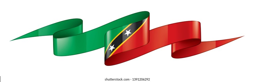 Saint Kitts and Nevis flag, vector illustration on a white background