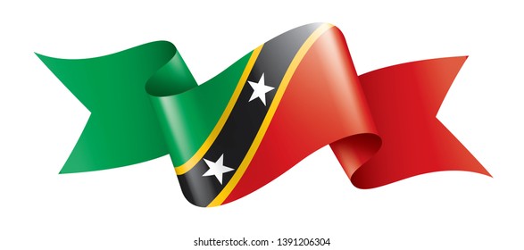 Saint Kitts and Nevis flag, vector illustration on a white background