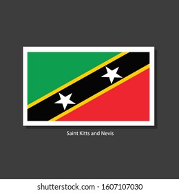 Saint Kitts and Nevis flag Vector Square Icon
