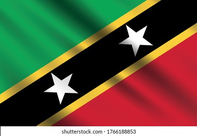Saint Kitts and Nevis flag vector illustration. Accurate dimensions, elements proportions and colors.