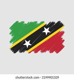 Saint Kitts and Nevis Flag Vector. National Flag