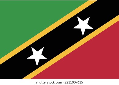 St. Kitts und Nevis-Flagge, handgezeichnet, Ostkaribischer Dollar, handgezeichnet