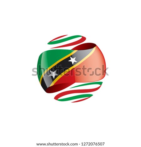 Saint Kitts and Nevis flag, vector illustration on a white background