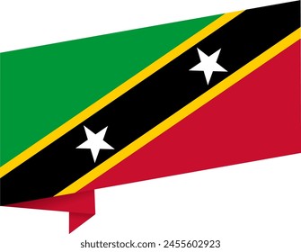 Saint Kitts and Nevis flag wave isolated on png or transparent background vector illustration.