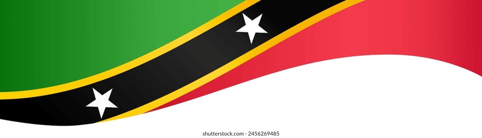 Saint Kitts and Nevis flag wave isolated on png or transparent background vector illustration.