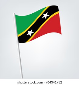 Saint kitts and Nevis flag waving isolated vector illustration