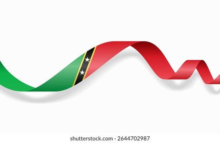 Layout de fundo ondulado abstrato da bandeira de São Cristóvão e Névis. Ilustração vetorial.