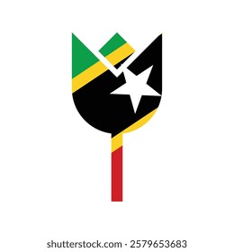 Saint Kitts and Nevis flower national flag icon