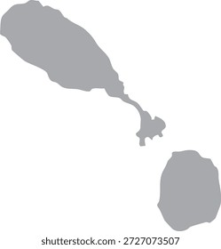 Saint Kitts and Nevis Grey Map Silhouette Vector