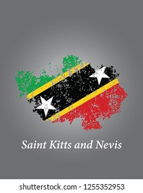 Saint Kitts and Nevis grunge old state flag