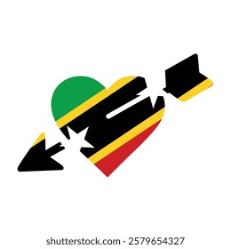 Saint Kitts and Nevis heart arrow flag icon