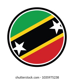 Saint Kitts and Nevis icon circle isolated on white background. Buster icon vector illustration.