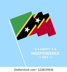 Saint Kitts and Nevis Independence day typographic design with flag vector