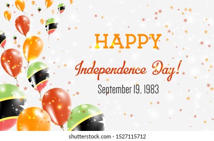 Saint Kitts And Nevis Independence Day Greeting Card. Flying Balloons in Saint Kitts And Nevis National Colors. Happy Independence Day Saint Kitts And Nevis Vector Illustration.