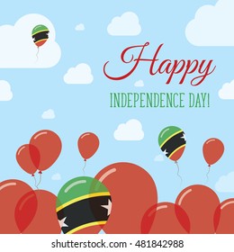 Saint Kitts And Nevis Independence Day Flat Patriotic Design. Kittian and Nevisian Flag Balloons. Happy National Day Saint Kitts And Nevis Vector Patriotic Design.