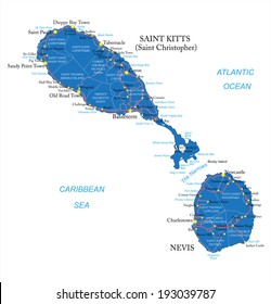 Saint Kitts and Nevis map