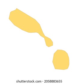 Saint Kitts and Nevis map color line element. Border of the country. UI UX GUI design element. Editable stroke.