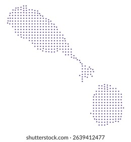 Saint Kitts and Nevis map dotted pattern design purple circle