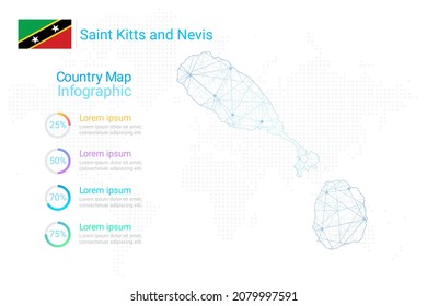 Saint Kitts and Nevis map with elements of infographics template. Vector eps10.
