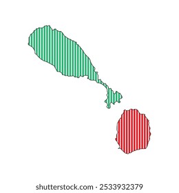 Ilustração de mapa de São Cristóvão e Neves Ícone Elemento Design