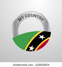 Saint Kitts and Nevis My Country Flag badge