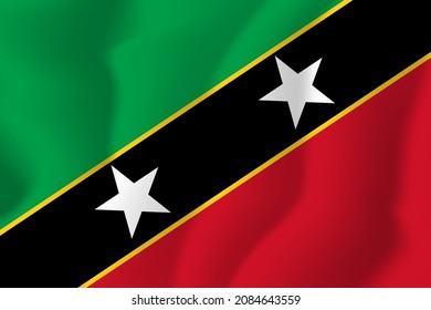 Saint Kitts and Nevis National Flag Soft Waving Background Illustration