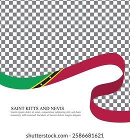 Saint Kitts and Nevis national flag ribbon stock vector