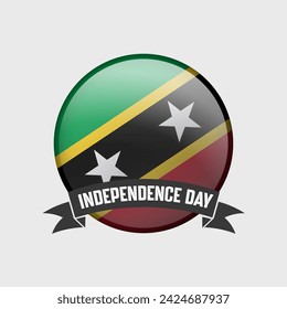Saint kitts and Nevis Round Independence Day Badge