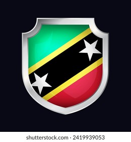 Saint kitts and Nevis Silver Shield Flag Icon