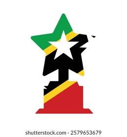 Saint Kitts and Nevis star award flag icon