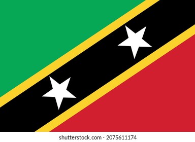 Bandera vectorial de Saint Kitts y Nevis. Ilustración vectorial plana
