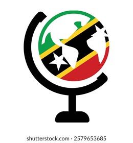 Saint Kitts and Nevis world globe flag icon