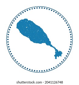 Saint Kitts sticker. Travel rubber stamp with a map of the island, vector illustration. Can be used as an insignia, logotype, label, sticker, or badge of Saint Kitts.
