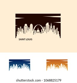 Saint Louis City Skyline Logo Vector
