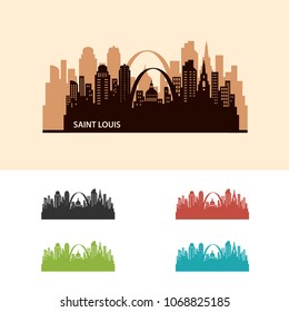 Saint Louis City Skyline Logo Vector