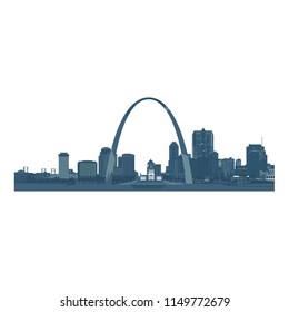 Saint Louis City skyline, monochromatic - Vector