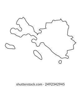 Mapa del distrito de Saint Louis, división administrativa de Seychelles. Ilustración vectorial.