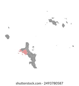 Saint Louis Distrikt Karte, administrative Division der Seychellen. Vektorillustration.