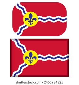 Saint Louis Flag Vektorillustration
