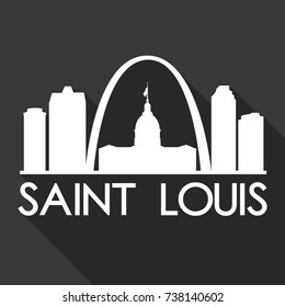 Saint Louis Flat Icon Skyline Silhouette Design City Vector Art Famous Buildings